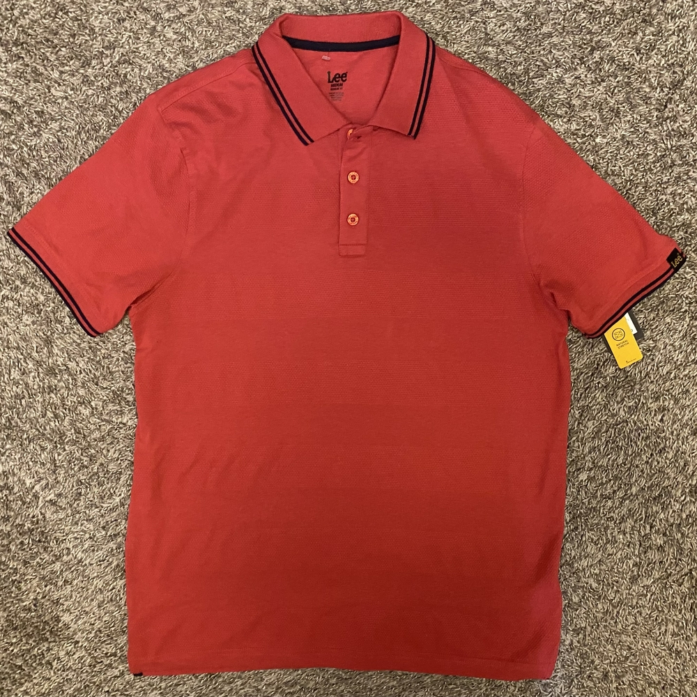 Lee Men’s Short Sleeve Crew Neck 100% Cotton Stretch Cardinal Red T-Shirt Size M